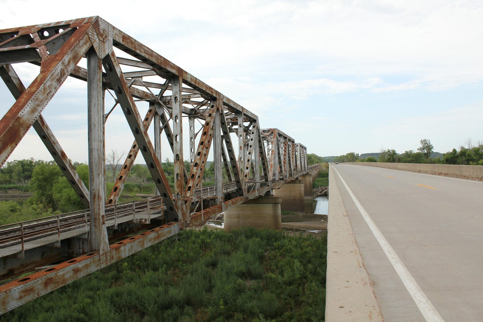Looking north along truss spans